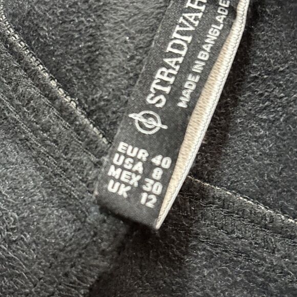 Stradivarius Black Faux Leather Pants High Rise Straight Leg Back Pockets Size 8 - Picture 8 of 11